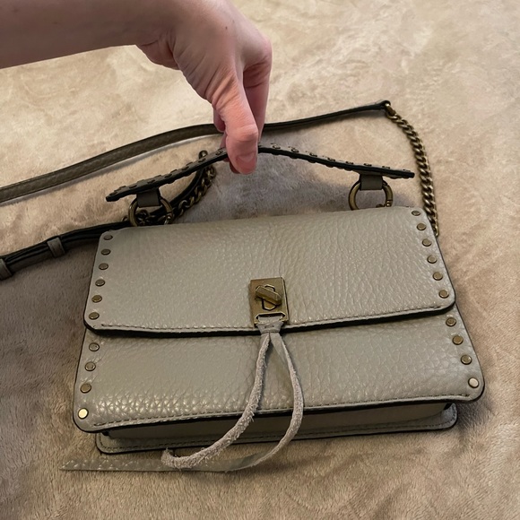 Rebecca minkoff Darren top handle crossbody leather tan studded bad - Picture 3 of 7